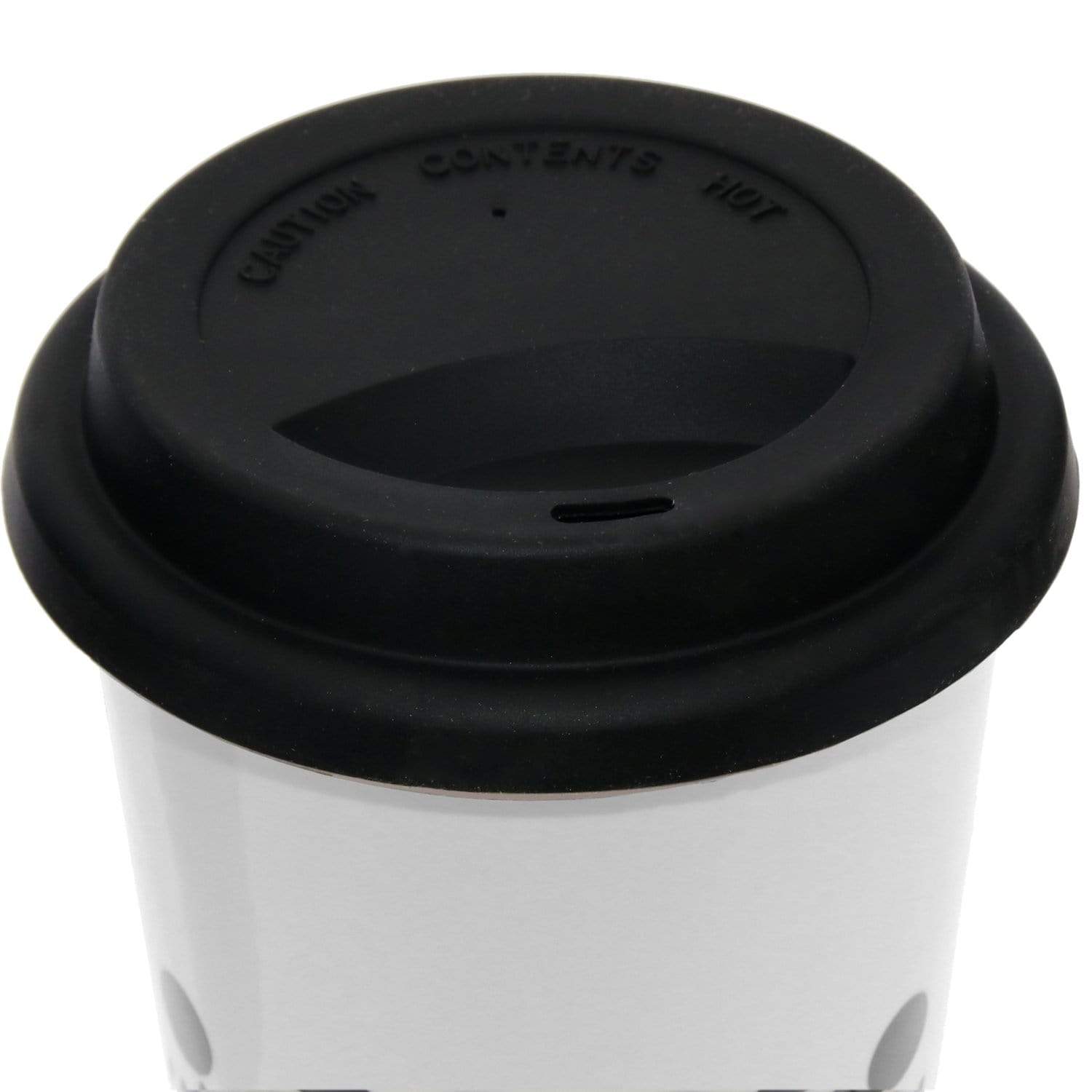 Tazza termica travel mug bianca con decorazioni in porcellana - Dolci pensieri gift