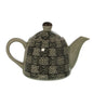 Teiera Giapponese in ceramica con manico in porcellana fantasia quadri grigio 700ml - Dolci pensieri gift