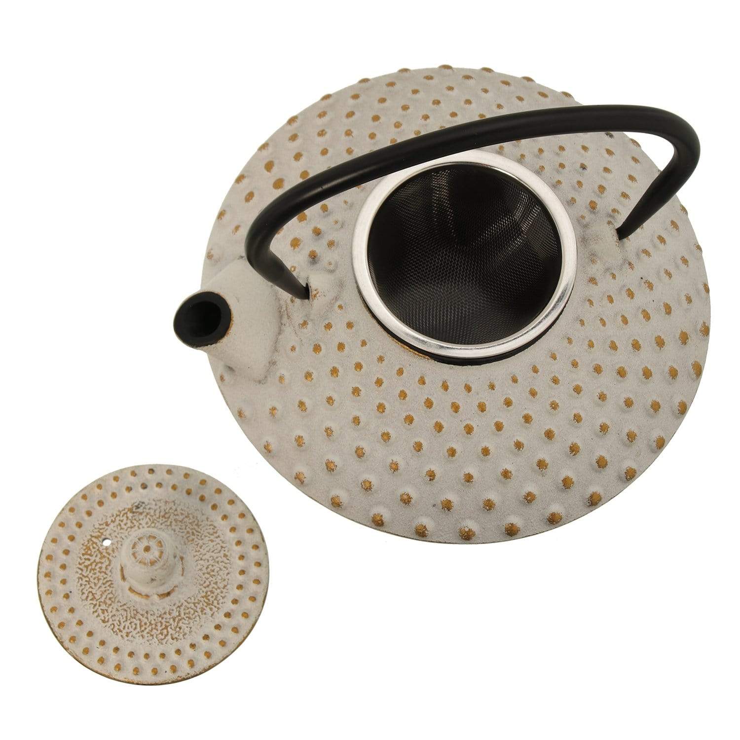 Teiera Giapponese in ghisa bassa colore bianco origami 500 cl per tè e tisane - Dolci pensieri gift