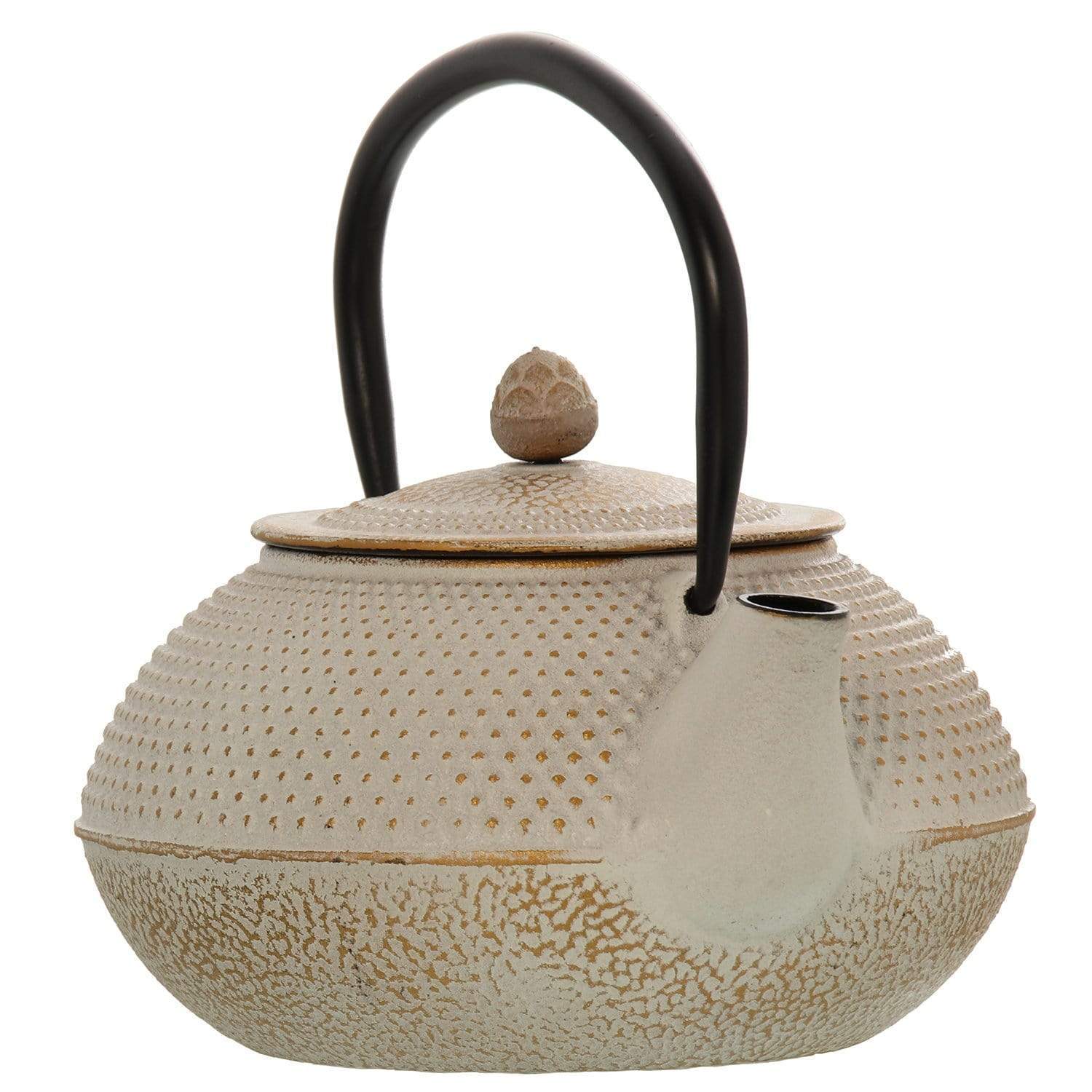 Teiera Giapponese in ghisa colore bianco oro 800 cl per tè e tisane - Dolci pensieri gift