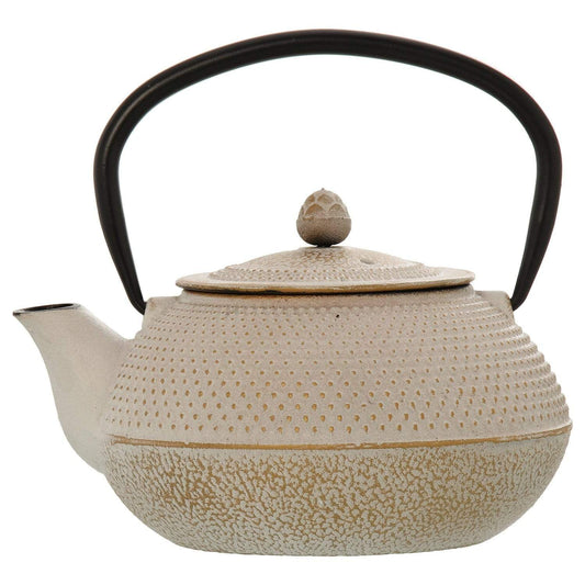 Teiera Giapponese in ghisa colore bianco oro 800 cl per tè e tisane - Dolci pensieri gift