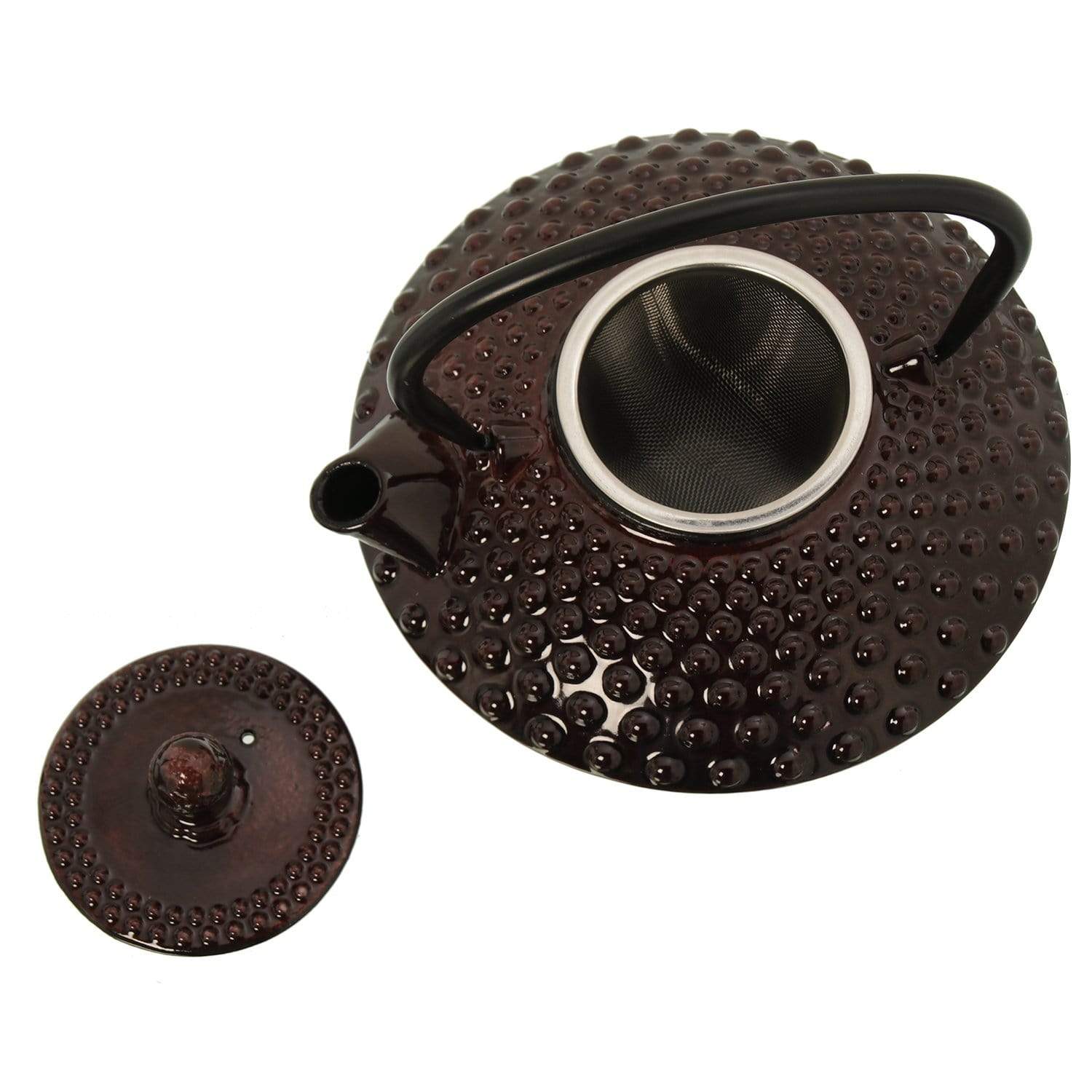 Teiera Giapponese in ghisa colore marrone lucido bassa 500 cl per tè e tisane ed infusi - Dolci pensieri gift