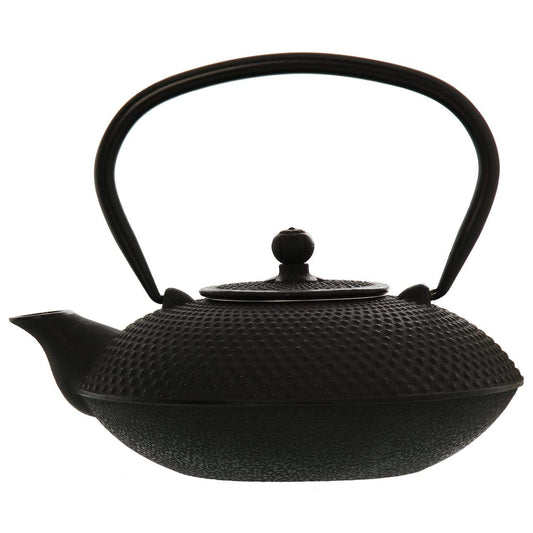 Teiera Giapponese in ghisa colore nero bassa 800 cl per tè e tisane - Dolci pensieri gift