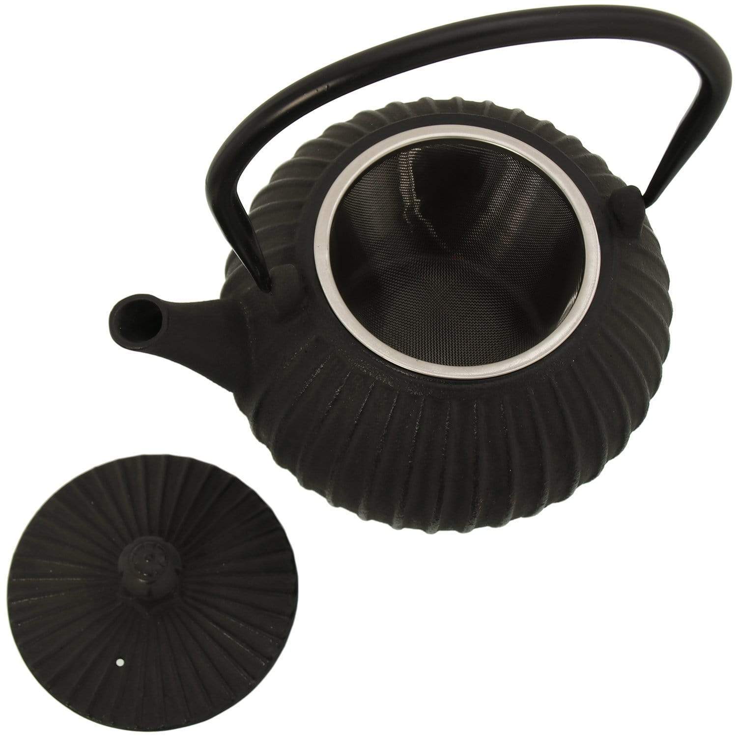 Teiera Giapponese in ghisa colore nero linee 1200 cl per tè e tisane - Dolci pensieri gift