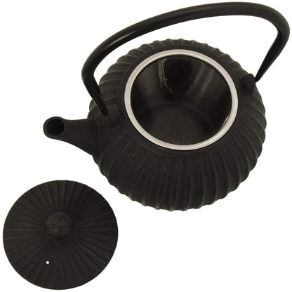 Teiera Giapponese in ghisa colore nero linee 1200 cl per tè e tisane - Dolci pensieri gift