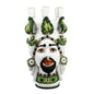 TESTA DI MORO CANDELABRO UOMO DECORATO CERAMICA CALTAGIRONE D. 20X42 - Dolci pensieri gift