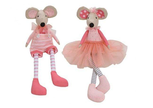 Topo peluche topolino rosa bambino maschietto da appoggio shabby - Dolci pensieri gift