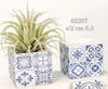 Vaso porta piante ceramica bianca e blu Amalfi bomboniera cerimonia 6,5 cm - Dolci pensieri gift