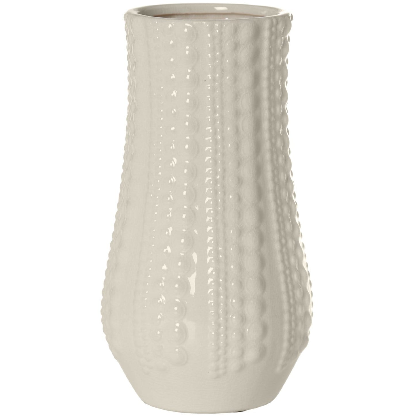 Vaso portafiori in ceramica bianca anfora lavorata 36 cm - Dolci pensieri gift