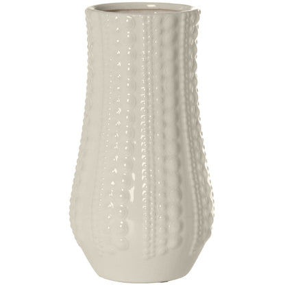 Vaso portafiori in ceramica bianca anfora lavorata 36 cm - Dolci pensieri gift