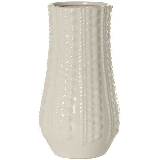 Vaso portafiori in ceramica bianca anfora lavorata 36 cm - Dolci pensieri gift