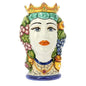 VASO TESTA DI MORO DONNA REGINA DECORO FICO D' INDIA CERAMICA CALTAGIRONE D. 25X35 - Dolci pensieri gift