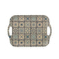 Vassoio in Bambù beige con decorazione maioliche blu 36x25,8x2 Cm - Dolci pensieri gift