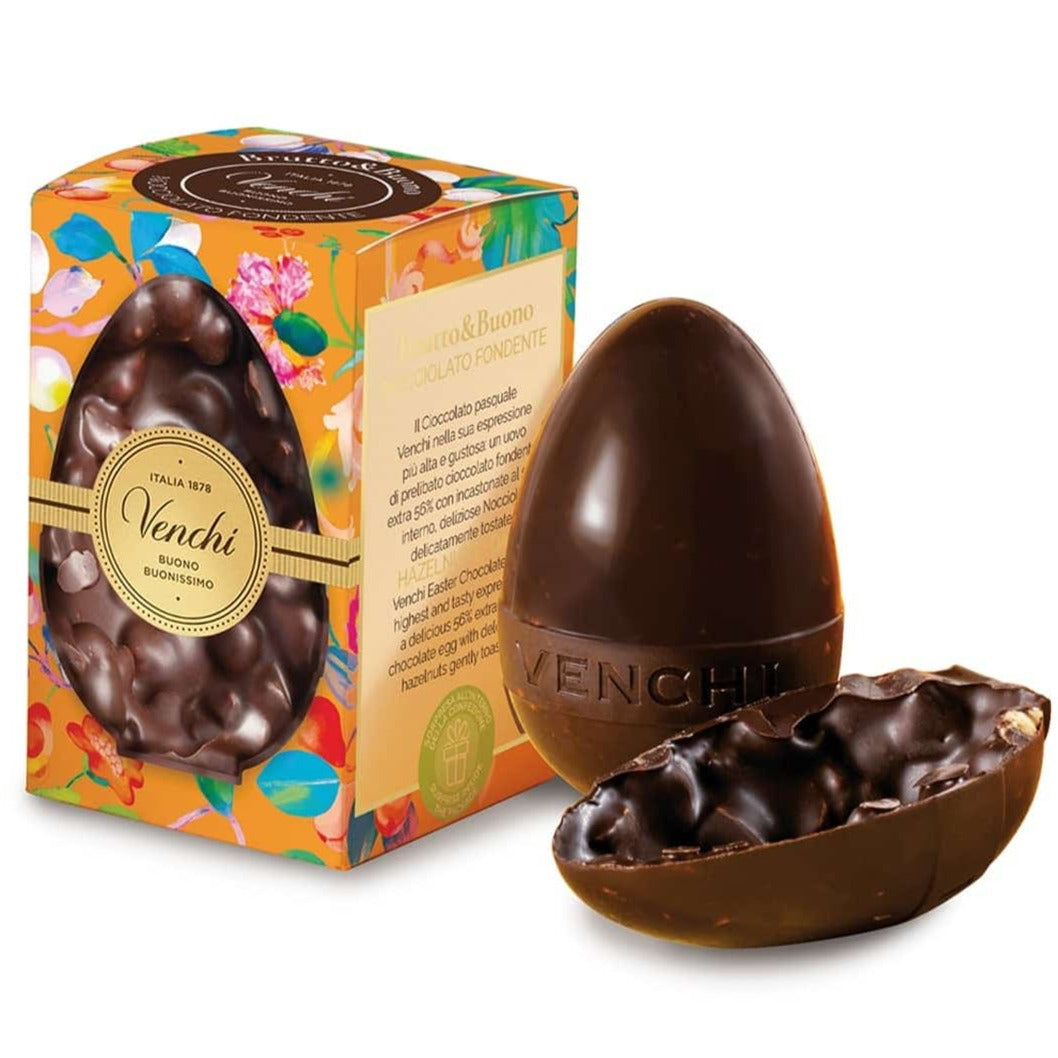 Venchi Uovo di Pasqua Nocciolato Piemonte Fondente Astuccio 65g uova di cioccolato - Dolci pensieri gift