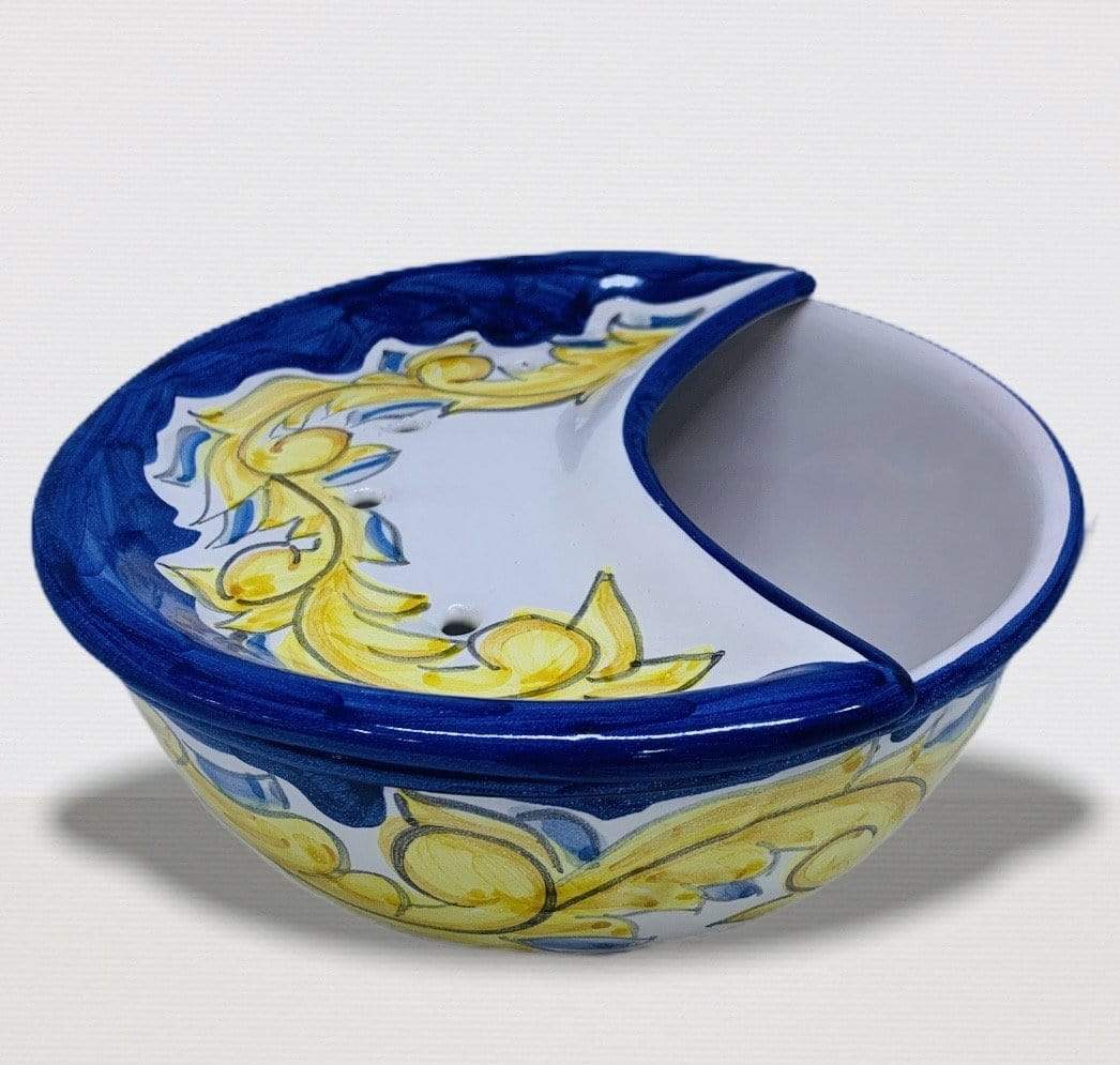 Vietri sul mare " Sponzapane" in ceramica dipinto a mano con maioliche decorazione 22 cm - Dolci pensieri gift