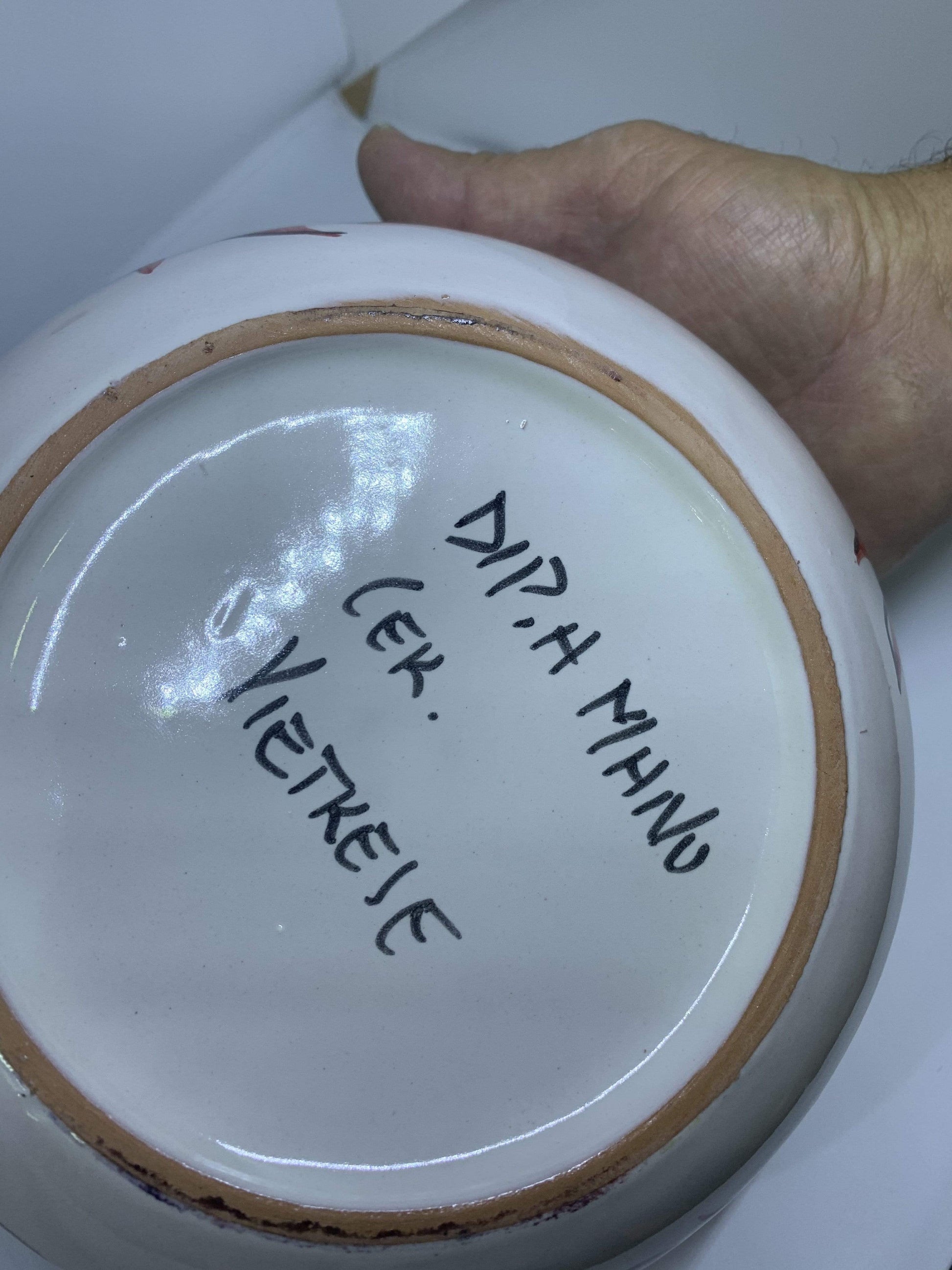 Vietri sul mare " Sponzapane" in ceramica dipinto a mano con maioliche decorazione 22 cm - Dolci pensieri gift
