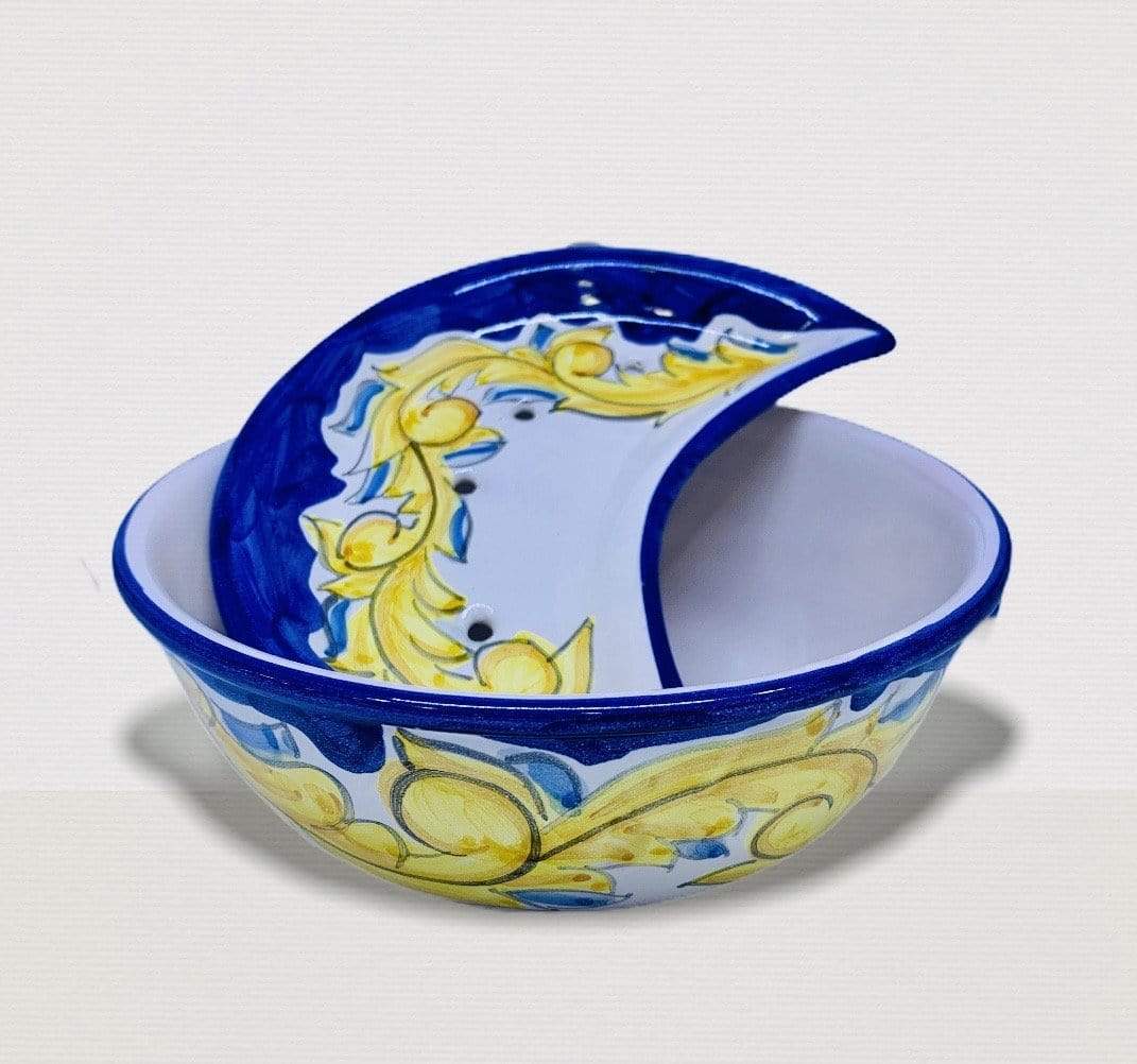 Vietri sul mare " Sponzapane" in ceramica dipinto a mano con maioliche decorazione 22 cm - Dolci pensieri gift