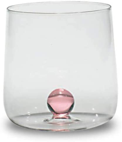 Zafferano Bilia Tumbler Set 6 Bicchieri Acqua Trasparenti con Pallina 6 Colori Vari - Dolci pensieri gift