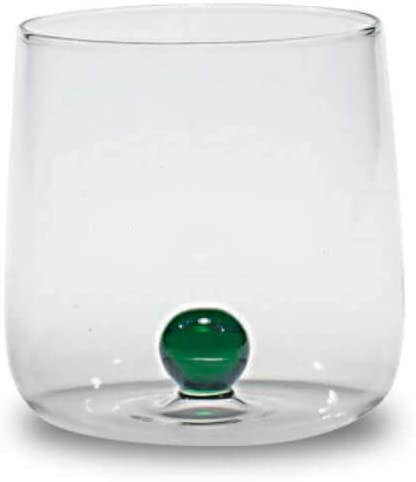 Zafferano Bilia Tumbler Set 6 Bicchieri Acqua Trasparenti con Pallina 6 Colori Vari - Dolci pensieri gift