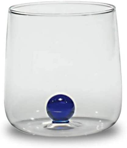 Zafferano Bilia Tumbler Set 6 Bicchieri Acqua Trasparenti con Pallina 6 Colori Vari - Dolci pensieri gift