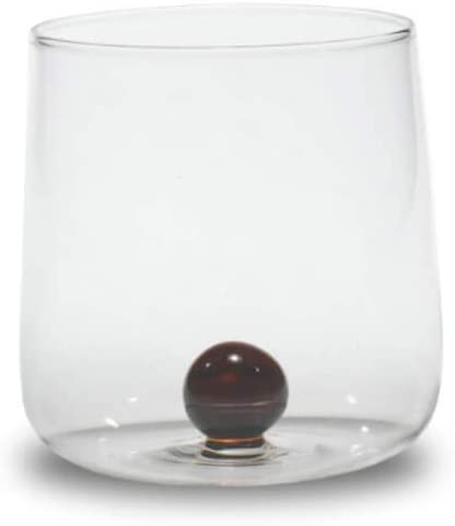 Zafferano Bilia Tumbler Set 6 Bicchieri Acqua Trasparenti con Pallina 6 Colori Vari - Dolci pensieri gift