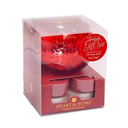 Bicchiere porta candele rosso con 8 candele - Dolci pensieri gift