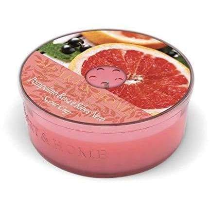 Candela Heart and Home POMPELMO ROSA E RIBES NERO in cera di soia scent cups 38gr - Dolci pensieri gift