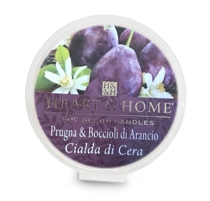 Cialda profumata in cera di soia 26g per bruciatore Prugna e boccioli d'arancio - Dolci pensieri gift