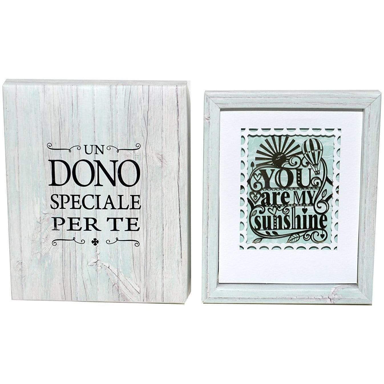 Targhetta con Frase you are my sunshine parole scatola effetto legno - Dolci pensieri gift