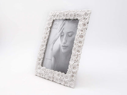 Cornice bianca margherite resina 10x15 - Dolci pensieri gift
