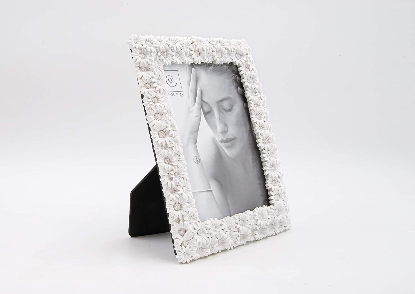 Cornice bianca margherite resina 10x15 - Dolci pensieri gift