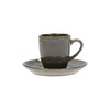Servizio 6 tazze da caffè set tazzine con piattino color grigio tortora in ceramica - Dolci pensieri gift