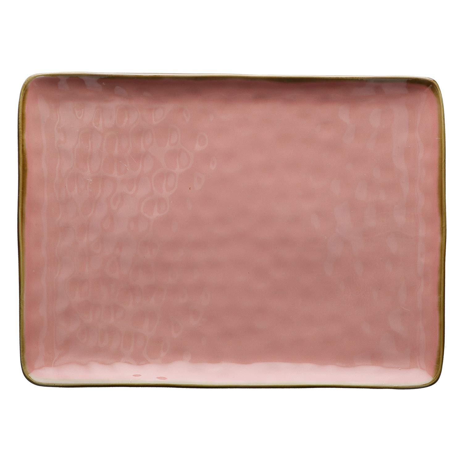 Piatto rettangolare vassoio 36 x 26,5 cm colore rosa antico cipria shabby chic - Dolci pensieri gift