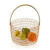 Portafrutta in metallo arancione con manico in bambu 24 x 15 cm arancio - Dolci pensieri gift